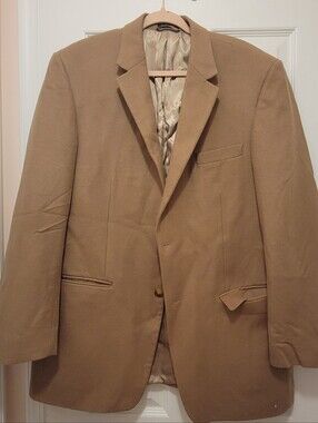 Statements @ BT Men's 42L Camel Blazer Sport Coat Wool Silk Cashmere Blend Grant